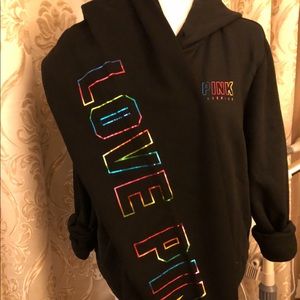 Victoria Secret pink rainbow set sweatpants&hoodie